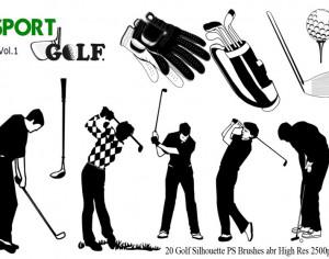  Golf Silhouette PS Brushes abr. vol. 1 Photoshop brush