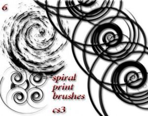 6 spiral brushes Photoshop brush