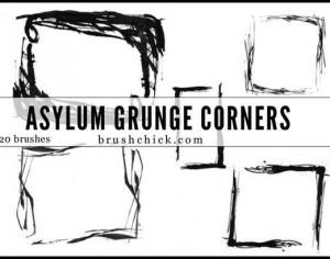 Asylum Grunge Corner Brush Pack Photoshop brush