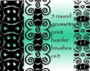 5 round geometry border brushes Photoshop brush