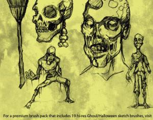 Ghoul/Halloween sketch brushes Photoshop brush