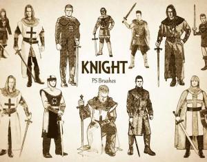20 Engraved Knight PS Brushes abr.vol.6 Photoshop brush
