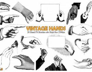 20 Vintage Hand PS Brushes abr.Vol.3 Photoshop brush