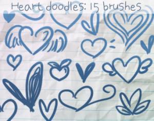 Heart Doodles Brushes 2 Photoshop brush
