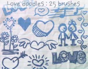 Love Doodles Brushes Photoshop brush