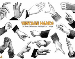 20 Vintage Hand PS Brushes abr. Vol.2 Photoshop brush