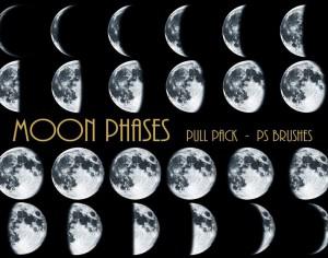 26 Moon Phases Ps Brushes abr Vol.5 Photoshop brush