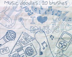 Music Doodles Brushes 1 Photoshop brush