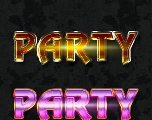 Free Photoshop party text style