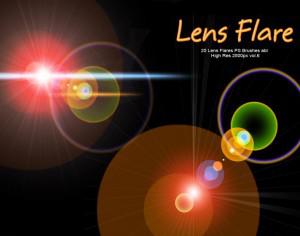 20 Lens Flares PS Brushes abr vol.6 Photoshop brush