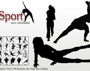 Sport "Gym Silhouette" PS Brushes abr Photoshop brush