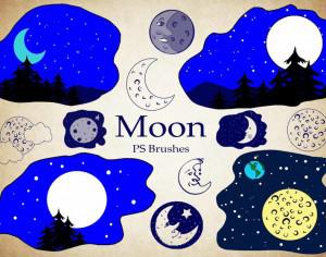 20 Moon Ps Brushes abr vol.4 Photoshop brush