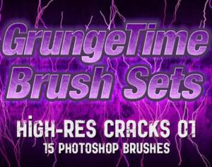GrungeTime - 15 High-Res Cracks 01 Photoshop brush