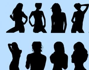 Free Female silhouette brushes
