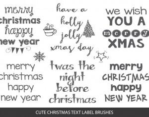 Sketchy Christmas Text Label Brushes Photoshop brush