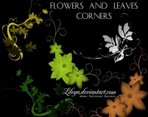 Free Flowers and Leaves Corners