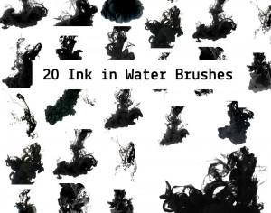 20 Ink in the Water Photoshop brush