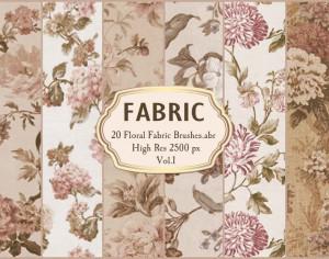 20 Floral Fabric Brushes.abr  Vol.1 Photoshop brush