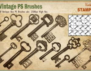 Antique Key PS Brushes abr. Photoshop brush