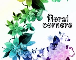 Free Floral Corners