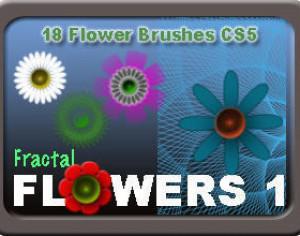 Floral Brush Pack - 18 Fractal Flower Brushes  Photoshop brush