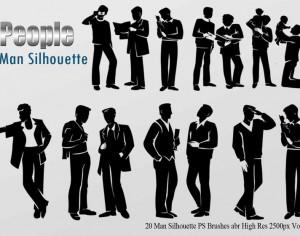 20 Man Silhouette PS Brushes vol.2 Photoshop brush