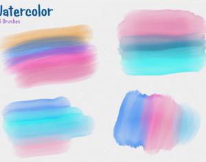 20 Watercolor Mask PS Brushes abr Photoshop brush