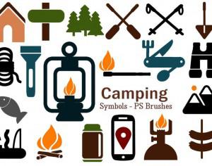 20 Camping Symbol PS Brushes abr. Vol.7 Photoshop brush