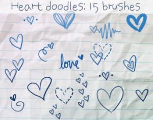 Heart Doodles Brushes 1 Photoshop brush