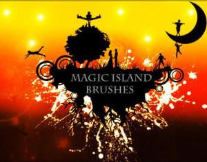 Magic Floating Island Brushes by rock91 Photoshop brush