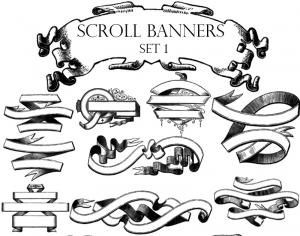 Scroll Banners Photoshop brush