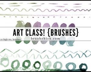 art class watercolor lines Photoshop brush