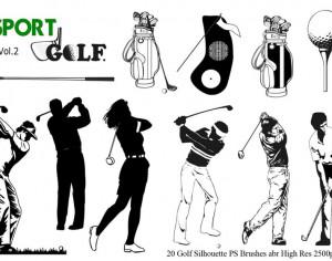 Golf Silhouette PS Brushes abr. vol. 2 Photoshop brush