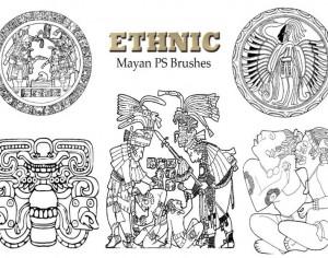 20 Mayan Ethnic PS Brushes abr.  vol.4 Photoshop brush