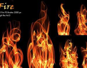 20 Fire PS Brushes abr.Vol.3 Photoshop brush