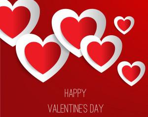 Valentine's day vector illustration with paper hearts Photoshop brush
