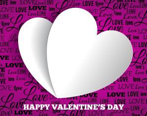 Valentine's day vector illustration with paper heart and retro background Photoshop brush