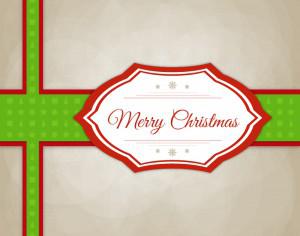 Christmas vector illustration with label Photoshop brush