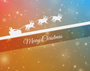 Christmas background with santa and sledge Photoshop brush