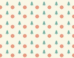 Christmas pattern with snowflakes and christmas tree Photoshop brush