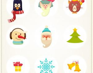 Christmas background with christmas icons Photoshop brush