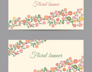 Floral banners Photoshop brush