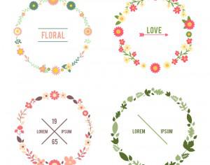Floral frame set Photoshop brush