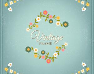 Vintage floral illustration Photoshop brush