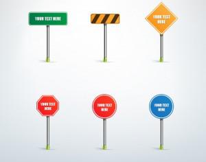 Traffic sign vector set Photoshop brush