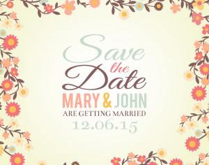 Save the date floral card Photoshop brush