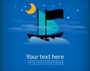 Sailing cartoon boat illustration Photoshop brush