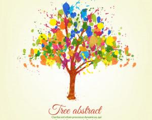 Colorful splashes tree Photoshop brush