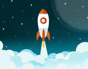 Space rocket flying illustration Photoshop brush