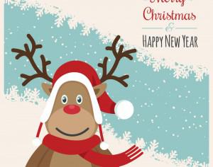 Christmas illustration with rendeer Photoshop brush